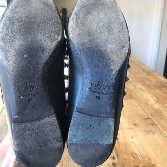 Valentino Garavani Rockstuds noir Ballerina flats size 8 - Picture 6 of 10